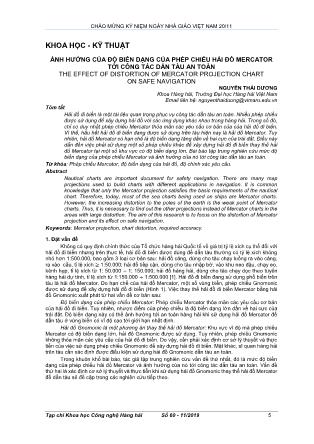 Ảnh hưởng của độ biến dạng của phép chiếu hải đồ Mercator tới công tác dẫn tàu an toàn