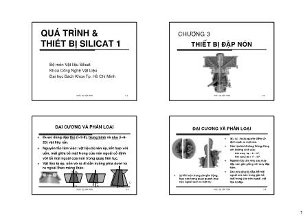 Bài giảng Quá trình & thiết bị silicat 1 - Chương 3: Thiết bị đập nón