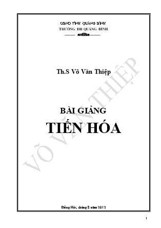 Bài giảng Tiến hóa - Võ Văn Thiệp