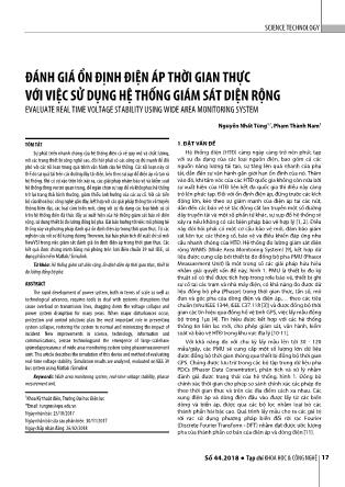 Đánh giá ổn định điện áp thời gian thực với việc sử dụng hệ thống giám sát diện rộng