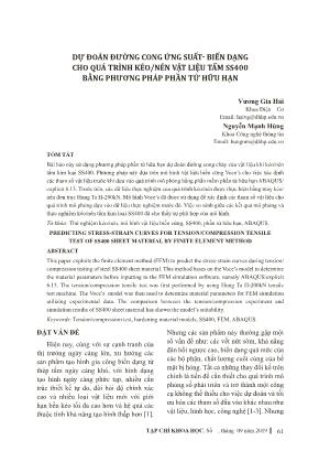 Dự đoán đường cong ứng suất-biến dạng cho quá trình kéo/nén vật liệu tấm SS400 bằng phương pháp phần tử hữu hạn