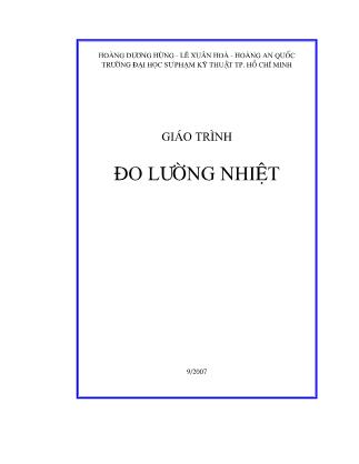 Giáo trình Đo lường nhiệt