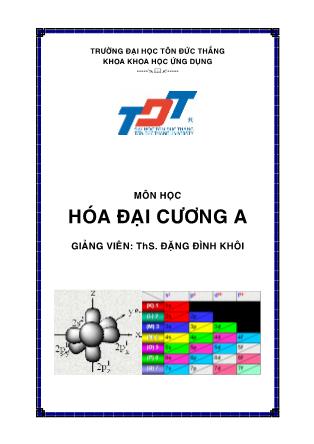 Giáo trình Hóa đại cương A - Đặng Đình Khôi