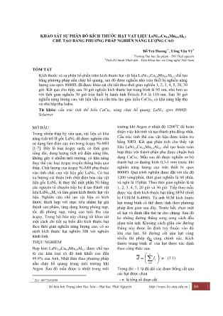 Khảo sát sự phân bố kích thước hạt vật liệu  LaNi3,9Co0,4Mn0,4Al0,3 chế tạo bằng phương pháp nghiền năng lượng cao
