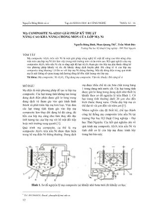 Mạ composite Ni-Al2O3 giải pháp kỹ thuật nâng cao khả năng chống mòn của lớp mạ Ni