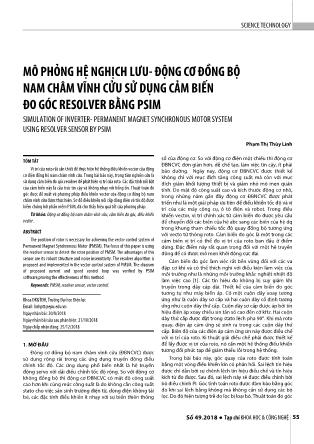 Mô phỏng hệ nghịch lưu-động cơ đồng bộ nam châm vĩnh cửu sử dụng cảm biến đo góc resolver bằng PSIM