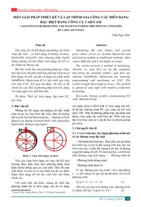 Một giải pháp thiết kế và lập trình gia công các biên dạng đặc biệt bằng công cụ CAD/CAM