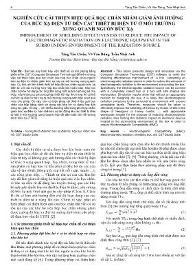 Nghiên cứu cải thiện hiệu quả bọc chắn nhằm giảm ảnh hưởng của bức xạ điện từ đến các thiết bị điện tử ở môi trường xung quanh nguồn bức xạ