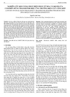 Nghiên cứu khả năng phát hiện phần tử DNA và độ pH của cảm biến dùng transistor hiệu ứng trường điện cực cổng kép