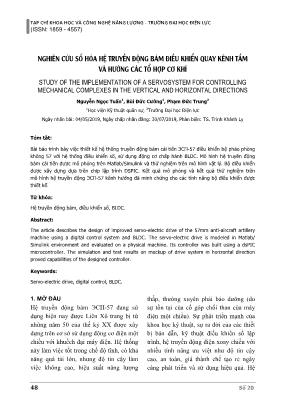 Nghiên cứu số hóa hệ truyền động bám điều khiển quay kênh tầm và hướng các tổ hợp cơ khí