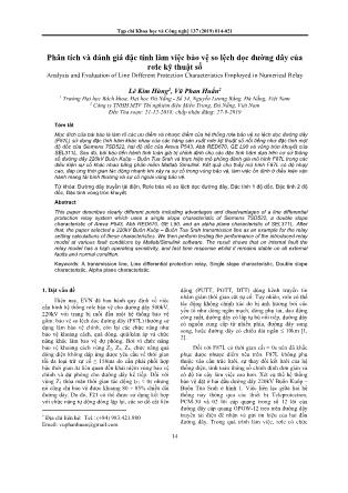 Phân tích và đánh giá đặc tính làm việc bảo vệ so lệch dọc đường dây của rơle kỹ thuật số