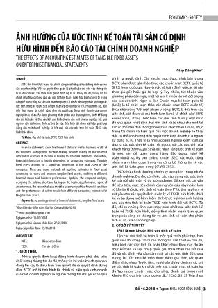 Ảnh hưởng của ước tính kế toán tài sản cố định hữu hình đến Báo cáo tài chính doanh nghiệp