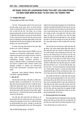 Áp dụng thừa số lagrange phân tích kết cấu dàn phẳng có điều kiện biên đa bậc tự do chịu tải trọng tĩnh