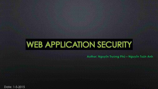 Bài giảng Bảo mật ứng dụng Web (Web application security)