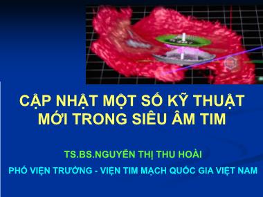 Bài giảng Cập nhật một số kỹ thuật mới trong siêu âm tim - Nguyễn Thị Thu Hoài