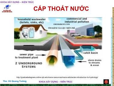 Bài giảng Cấp thoát nước - Võ Quang Tường