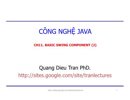 Bài giảng Công nghệ Java - Chương 11: Basic swing component