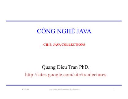 Bài giảng Công nghệ Java - Chương 13: Java collections