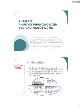 Bài giảng Công nghệ phần mềm - Phần III: Phương pháp xác định yêu cầu người dùng