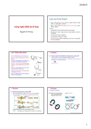 Bài giảng Công nghệ sinh học - Chương 3: Công nghệ DNA tái tổ hợp - Nguyễn Vũ Phong