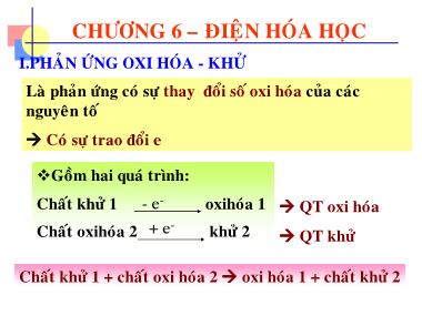 Bài giảng Hóa đại cương - Chương 6: Điện hóa học