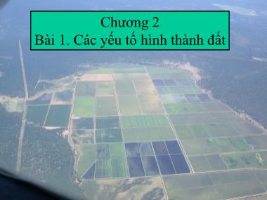 Bài giảng Khoa học đất - Chương 2: Các yếu tố hình thành đất