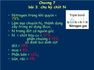 Bài giảng Khoa học đất - Chương 7: Sinh học đất - Bài 3: Chu kỳ chất N