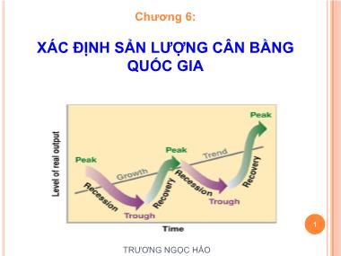 Bài giảng Kinh tế học - Chương 6: Xác định sản lượng cân bằng quốc gia - Trương Ngọc Hảo