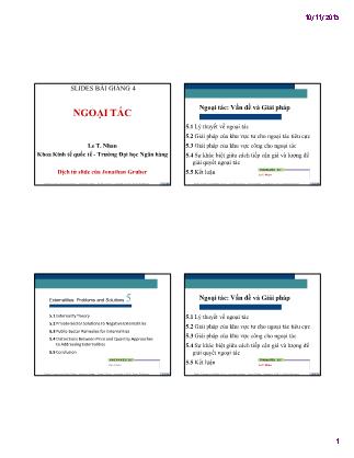 Bài giảng Kinh tế học công cộng - Chương 4: Ngoại tác externalities (Phần 2)