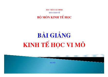 Bài giảng Kinh tế học vi mô - Chương 2: Những vấn đề cơ bản về cung và cầu