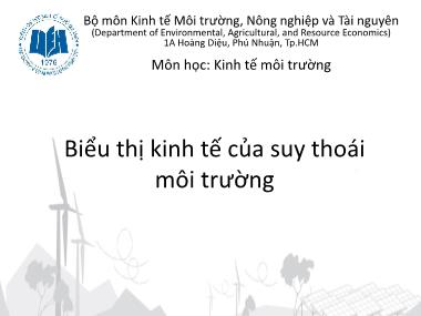 Bài giảng Kinh tế môi trường - Chương 3: Biểu thị kinh tế của suy thoái môi trường