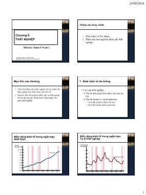 Bài giảng Kinh tế vĩ mô 1 - Chương 5: Thất nghiệp - Phạm Thế Anh