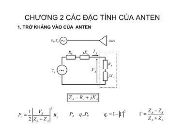 Bài giảng Kỹ thuật anten truyền sóng - Chương 2: Các đặc tính của anten