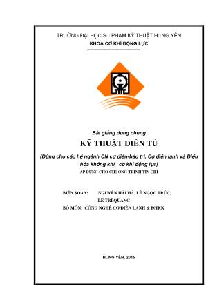 Bài giảng Kỹ thuật điện tử