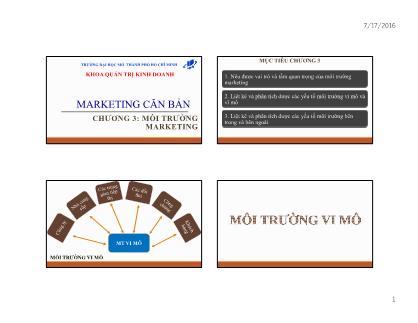 Bài giảng Marketing căn bản - Chương 3: Môi trường marketing