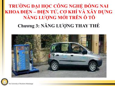 Bài giảng Năng lượng mới trên ô tô - Chương 3: Năng lượng thay thế