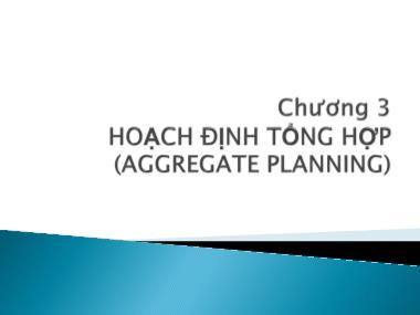 Bài giảng Quản trị tác nghiệp - Chương 3: Hoạch định tổng hợp - Nguyễn Thành Hiếu