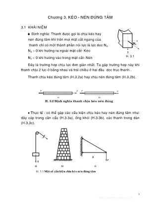 Bài giảng Sức bền vật liệu - Chương 3: Kéo-Nén đúng tâm - Lê Đức Thanh