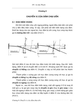 Bài giảng Sức bền vật liệu - Chương 8: Chuyển vị của dầm chịu uốn - Lê Đức Thanh