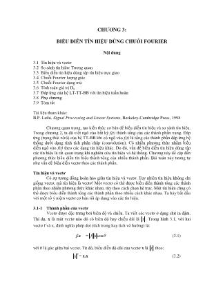 Bài giảng Tín hiệu và dùng chuỗi - Chương 3: Biểu diễn tín hiệu dùng chuỗi fourier