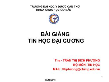 Bài giảng Tin học đại cương - Chương 4: Soạn thảo văn bản với Microsoft Word - Trần Thị Bích Phương