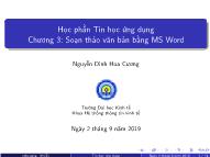 Bài giảng Tin học ứng dụng - Chương 3: Soạn thảo văn bản bằng MS Word - Nguyễn Đình Hoa Cương