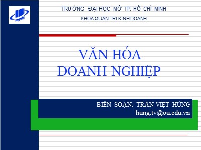 Bài giảng Văn hóa doanh nghiệp - Trần Việt Hùng