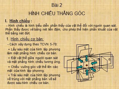 Bài giảng Vẽ kĩ thuật xây dựng - Bài 2: Hình chiếu thẳng góc