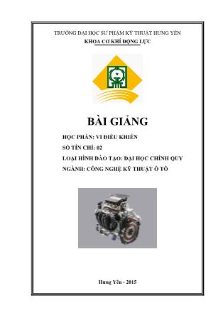 Bài giảng Vi điều khiển