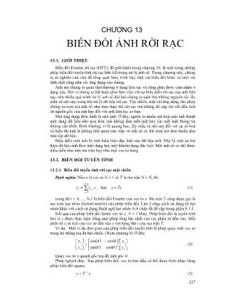 Bài giảng Xử lý ảnh - Chương 13: Biến đổi ảnh rời rạc