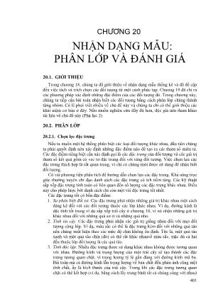 Bài giảng Xử lý ảnh - Chương 20: Nhận dạng mẫu: phân lớp và đánh giá