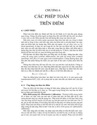 Bài giảng Xử lý ảnh - Chương 6: Các phép toán trên điểm