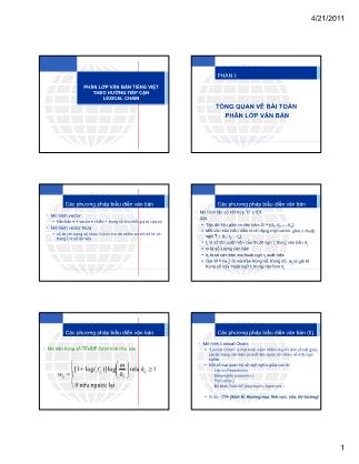 Bài giảng Xử lý ngôn ngữ tự nhiên (Natural Language Processing) - Chương 7: Phân lớp văn bản tiếng Việt theo hướng tiếp cận lexical chain