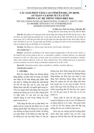 Các giải pháp nâng cao tính êm dịu, ổn định, an toàn và kinh tế của ô tô trong các hệ thống treo hiện đại